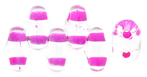 MiniDuo 4 x 2mm : Crystal - Hot Pink-Lined