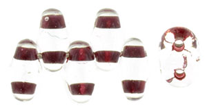 MiniDuo 4 x 2mm Tube 2.5" : Crystal - Burgundy-Lined