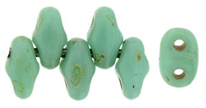 MiniDuo 4 x 2mm Tube 2.5" : Opaque Turquoise - Picasso