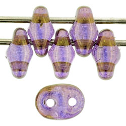 SuperDuo 5 x 2mm : Luster - Transparent Gold/Amethyst