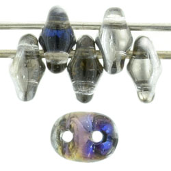 SuperDuo 5 x 2mm : Silver/Blue/Crystal