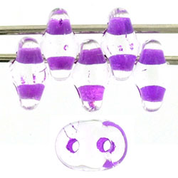 SuperDuo 5 x 2mm : Crystal - Lt Purple-Lined