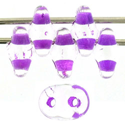 SuperDuo 5 x 2mm Tube 2.5" : Crystal - Lt Purple-Lined