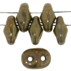 SuperDuo 5 x 2mm : Opaque Olive - Bronze Picasso