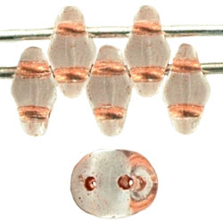 SuperDuo 5 x 2mm : Crystal - Copper-Lined