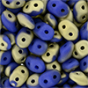 SuperDuo 5 x 2mm Tube 2.5" : Fool's Gold - Opaque Blue