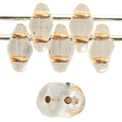 SuperDuo 5 x 2mm : Crystal - Gold-Lined