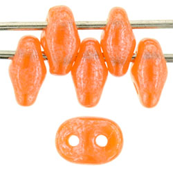 SuperDuo 5 x 2mm Tube 2.5" : Luster - Milky Orange