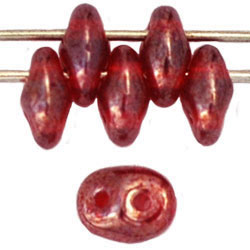 SuperDuo 5 x 2mm Tube 2.5" : Luster - Ruby