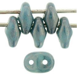 SuperDuo 5 x 2mm : Turquoise - Moon Dust