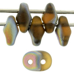 SuperDuo 5 x 2mm Tube 2.5" : Matte - Smokey Topaz - Vitral