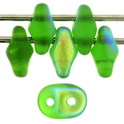 SuperDuo 5 x 2mm Tube 2.5" : Matte - Green AB