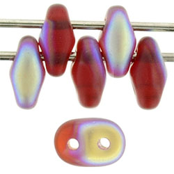 SuperDuo 5 x 2mm Tube 2.5" : Matte - Siam Ruby AB