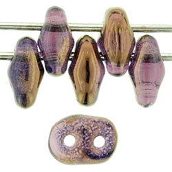 SuperDuo 5 x 2mm Tube 2.5" : Bronze Luster 1/2 - Amethyst