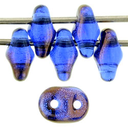 SuperDuo 5 x 2mm Tube 2.5" : Bronze Luster 1/2 - Sapphire