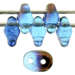 SuperDuo 5 x 2mm : Bronze Luster 1/2 - Aquamarine