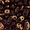 SuperDuo 5 x 2mm : Bronze Luster 1/2 - Siam Ruby