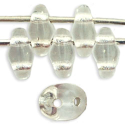 SuperDuo 5 x 2mm : Crystal - Silver-Lined