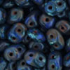 SuperDuo 5 x 2mm Tube 2.5" : Opaque Blue - Picasso