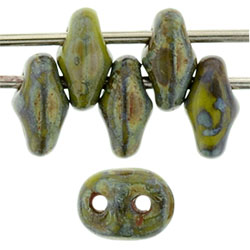 SuperDuo 5 x 2mm Tube 5.5" : Opaque Olive - Picasso