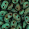 SuperDuo 5 x 2mm Tube 2.5" : Opaque Turquoise - Picasso