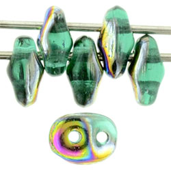 SuperDuo 5 x 2mm : Emerald - Vitral