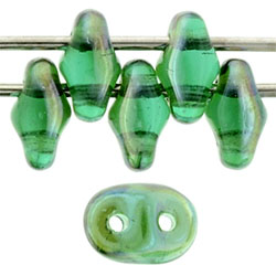 SuperDuo 5 x 2mm Tube 2.5" : Emerald - Celsian