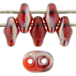 SuperDuo 5 x 2mm Tube 2.5" : Siam Ruby - Celsian