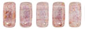 CzechMates Bricks 6 x 3mm : Luster - Transparent Topaz/Pink