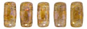 CzechMates Bricks 6 x 3mm : Luster - Transparent Gold/Smokey Topaz