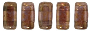 CzechMates Bricks 6 x 3mm : Luster - Rose/Gold Topaz