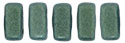 CzechMates Bricks 6 x 3mm : Metallic Suede - Lt Green