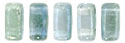 CzechMates Bricks 6 x 3mm : Dual Lustered - Blue/Green