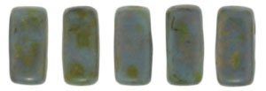 CzechMates Bricks 6 x 3mm : Turquoise - Copper Picasso