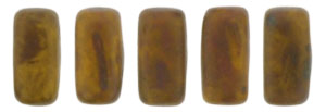 CzechMates Bricks 6 x 3mm : Sunflower Yellow - Copper Picasso