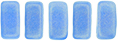 CzechMates Bricks 6 x 3mm : Sueded Gold Opaque Baby Blue