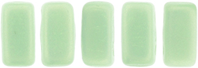 CzechMates Bricks 6 x 3mm : Sueded Gold Opaque Pale Turquoise