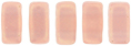 CzechMates Bricks 6 x 3mm : Sueded Gold Milky Pink