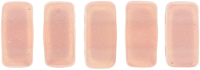 CzechMates Bricks 6 x 3mm : Sueded Gold Milky Pink