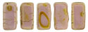 CzechMates Bricks 6 x 3mm : Luster - Opaque Rose/Gold Topaz
