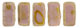 CzechMates Bricks 6 x 3mm : Luster - Opaque Rose/Gold Topaz