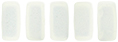 CzechMates Bricks 6 x 3mm : Sueded Gold Lamé Opaque White