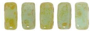 CzechMates Bricks 6 x 3mm : Opaque Pale Turquoise - Picasso