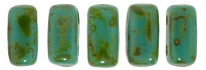 CzechMates Bricks 6 x 3mm : Persian Turquoise - Picasso