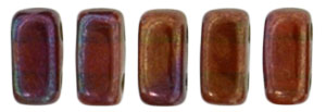 CzechMates Bricks 6 x 3mm : Siam Ruby - Bronze Vega