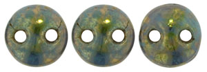 CzechMates Lentil 6mm : Turquoise - Bronze Picasso