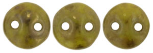 CzechMates Lentil 6mm : Chartreuse - Bronze Picasso