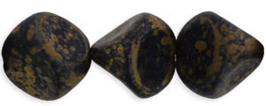 Pinched Bicone 14mm : Jet - Copper Picasso (54pcs)