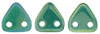 CzechMates Triangle 6mm : Luster Iris - Atlantis Green