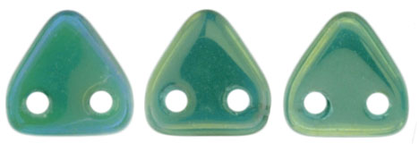 CzechMates Triangle 6mm : Luster Iris - Atlantis Green